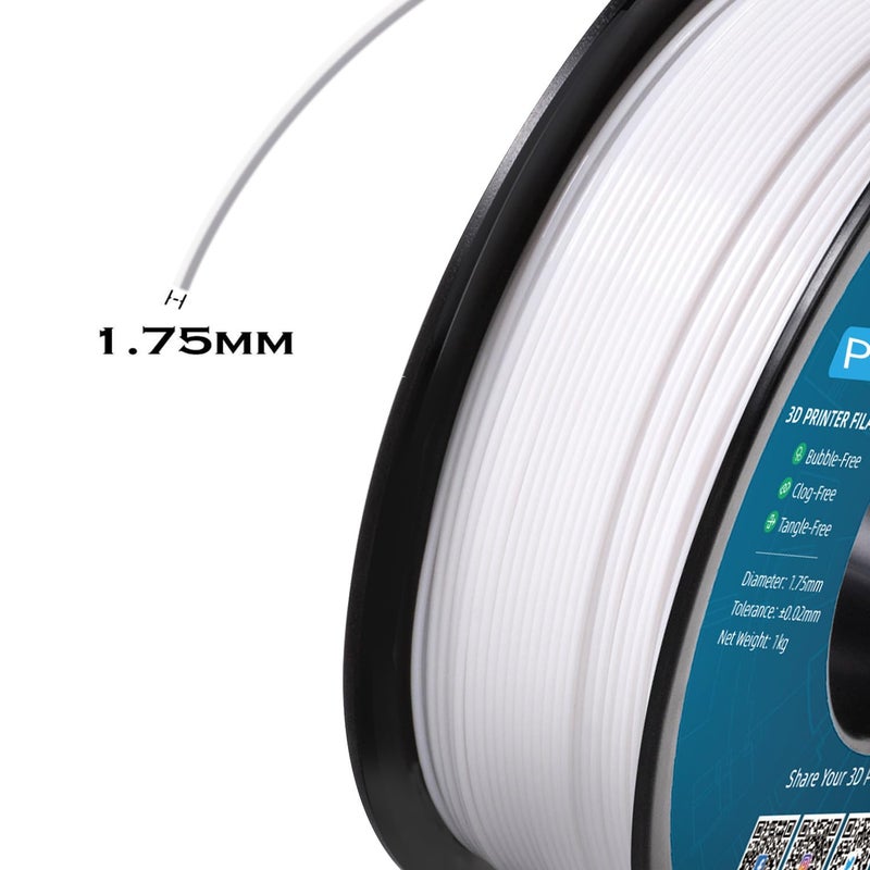 Geeetech PETG Filament 1.75mm, 2kg (4.4lbs) / 2 Pack Upgraded High-Toughness 3D Printer Filament - ±0.02mm Accuracy, Neatly Wound Durable, Non-Clogging & Non-Stringing, Fits Most FDM Printers (White) - Image 2